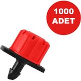 Sera Trend Kırmızı Damla Sulama Damlatıcı Emitör 1000 Adet Debi Ayarlı 3 cm Çapında