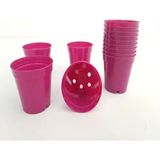 Serada Decor Plant Katı Plastik Sukulent Saksısı 20 Adet Pembe (5.5 Cm)