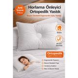 seral Horlama Önleyici Ortopedik Yastık 50X70 cm – %100 Pamuk Kumaş, Silikon Dolgulu (750 Gr)