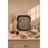 Seral Royal Glow 35X32 CM Premium Kare Cam, sunum, kahvaltılık, çay tepsisi