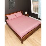 Seralay Home Kırmzı Çizgili Tek Kişilik Lastikli Çarşaf - 160 x 200 - Kırmızı