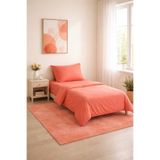 Seralay Home MERCAN TURUNCU RENK TEK KİŞİLİK NEVRESİM TAKIMI (LASTİKLİ ÇARŞAFLI)