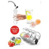 Seram Collection 4'lü Küre Buz Topu Kalıbı - Yuvarlak Içecek Buz Topu Dondurucu Buzluk Saklama Ve Sunum Kabı