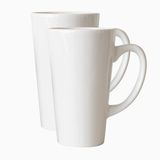 Serami 15oz Beyaz Huni Seramik Uzun Kahve Kupaları, Büyük Kulplu, 2'li Set