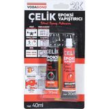 Seramik Ahşap Metal Plastik Cam Çelik Epoksi Yapıştırıcı 20+20 ml - Çok Renkli