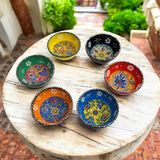 Seramik Çerezlik Sosluk Kahvaltılık Sunumluk Kase El Yapımı (Hand Made) - Kabartma Çiçek Desenli