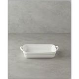 Seramik Fırın Kabı 28X17 cm Beyaz, Dayanıklı ve Şık Tasarım - Seçenek 1 - Ahşap Bej - Siyah