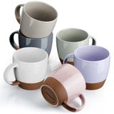 Seramik Kahve Kupaları 6'lı Set, Gencywe 463 ml Kulplu Kahve Fincanları, Büyük Latte Kupa, Kadınlar, Erkekler için Büyük Kupa, Çay, Kakao veya Sıcak Çikolata için Harika, Mikrodalgada Kullanılabilir,