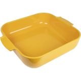 Seramik Kare Fırın Kabı - 36 cm (Saplar Dahil) x 31 cm x 8,2 cm - Kapasite: 5,4 L - 10 Yıl Garanti - Fransa'da Üretilmiştir - Safran Sarısı - 0 - 19 L