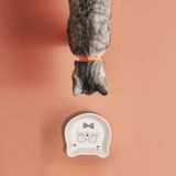Seramik Kedi Şeklinde Ödül Kabı | Sevimli Evcil Hayvan Mama Kabı | 200 ml Kapasiteli, Yavru Kediler, Yavru Köpekler ve Küçük Evcil Hayvanlar için Dekoratif Kedi Kabı (Papyon)