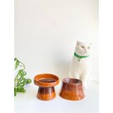 Seramik Kedi Ve Köpek Mama Su Kabı KAHVERENGİ GÖKKUŞAĞI & Colorful Moon Bowl KAHVERENGİ GÖKKUŞAĞI 2'Lİ