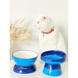 Seramik Kedi ve Köpek Mama Su Kabı Luna- Ayaklı Model 2'li(Mavi- Lacivert)