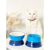 Seramik Kedi ve Köpek Mama Su Kabı Luna-Colorful Model 2'li(Mavi-Lacivert )