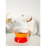 Seramik Kedi ve Köpek Mama Su Kabı Luna Model(Turuncu) - Turuncu - Sarı
