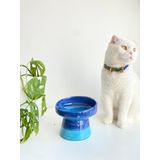 Seramik Kedi Ve Köpek Mama Su Kabı MAVİ GÖKKUŞAĞI