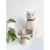 Seramik Kedi Ve Köpek Mama Su Kabı SİYAH ÇİZGİLİ EBRULİ