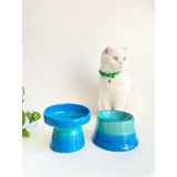 Seramik Kedi Ve Köpek Mama Su Kabı TURKUAZ & Colorful Moon Bowl TURKUAZ GÖKKUŞAĞI 2'Lİ