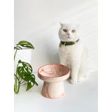 Seramik Kedi Ve Köpek Mama Su Kabı TURUNCU ÇİZGİLİ EBRULİ