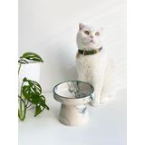 Seramik Kedi Ve Köpek Mama Su KabI YEŞİL ÇİZGİLİ EBRULİ