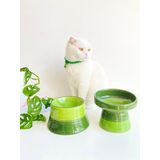 Seramik Kedi Ve Köpek Mama Su Kabı YEŞİL GÖKKUŞAĞI & Colorful Moon Bowl YEŞİL GÖKKUŞAĞI 2'Lİ