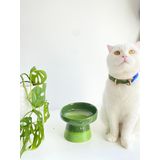 Seramik Kedi Ve Köpek Mama Su Kabı YEŞİL GÖKKUŞAĞI