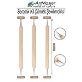 Seramik Kil Çömlek Şekillendirici 3 Lü 1 Paket Oyma Seti Seramik Hobi Modelaj Heykel Tasarım Sanat Şelillendirici