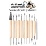 Seramik Kil Comlek Sekillendirici Ahsap Sapli 11 Parca 1 Paket Seramik Modelaj Oyma Ve Temizleme Seti