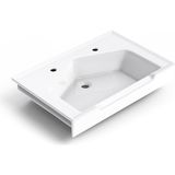 Seramik Kuaför Lavabosu 75 cm Beyaz Erkek Kare Lavabo