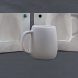 Seramik Kupa Kalıbı, 2 Parçalı Alçı Döküm Kalıbı, 9.5 cm x 7 cm, Beyaz