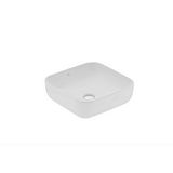Seramiksan Form Kare Tezgâh Üstü Batarya Deliksiz Beyaz Lavabo 42x42 Cm A002742H