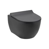 Seramiksan Hill Kanalsız Mat Antrasit Asma Klozet A031291h, Seramiksan Hill Duroplast Yavaş Kapak