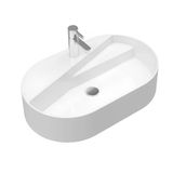 Seramiksan Livello Oval Tezgâh Üstü Batarya Delikli Beyaz Lavabo 65X40 Cm A114020h
