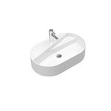 Seramiksan Livello Tezgah Üstü Yuvarlak Batarya Delikli Lavabo 65 cm - Beyaz