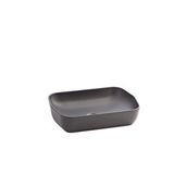 Seramiksan Lucida Oval Tezgâh Üstü Batarya Delikli Mat Antrasit Lavabo 55x38 Cm A002566h
