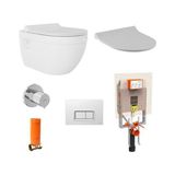 Seramiksan Neon Rim-Out Asma Klozet+Duroplast Kapak+Vitra Gömme Rezervuar Set - Beyaz