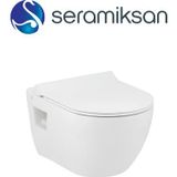 Seramiksan Ocean Beyaz Kanalsız Asma Klozet A031181h, Nkp Yavaş Kapak, Creavit Terra Gömme