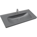 Seramiksan Saturn 100X45 cm Mat Antrasit Etajer Uyumlu Lavabo A142031K - 100 cm