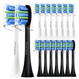Serangelia Philips Sonicare Elektrikli Diş Fırçaları için Yedek Fırça Başlıkları, G2 C1 C2 4100 5100 6100 9024 ile uyumlu, 10'lu Paket Yedek Fırça Başlıkları (5 Beyaz + 5 Siyah) Sonic Yedek Fırça Başlıkları.