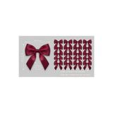serap çiçekçilik 25 mm Büyük ve Uzun Bordo Saten Hazır Fiyonk Kurdele 25'li Paket - 9x15 cm Süsleme Fiyonku