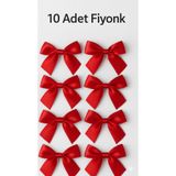 serap çiçekçilik Kırmızı Saten Fiyonk Kurdele 10 Adet Saten Kurdele Fiyonk.