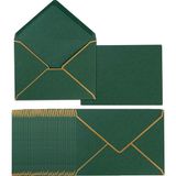 Seraphic 1 100 Paket A7 Zarflar 5 x 7 Kart Zarfları V Flep Zarfları Kartları Davetiyeler (Koyu Yeşil) Için Altın Sınırlı Zarflar (Yurt Dışından) - Kırtasiye Ürünleri