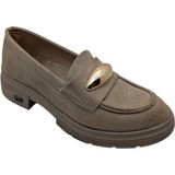 Seraphiel | Kadın Hakiki Deri Topuklu Loafer - Çiğdem Kundura - Seraphiel - Bej - 36
