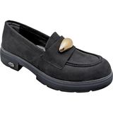 Seraphiel | Kadın Hakiki Deri Topuklu Loafer - Çiğdem Kundura - Seraphiel - Siyah - 36