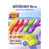 seraptakidunyasi Büyük Boy Mandal 16 Cm Şezlong Havlu Tutucu Güçlü Yaylı 4’lü Set Karışık Renk