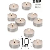 Seraser Home Tekstil 10 Adet | Vanilya Kokulu Tealight Mum | 4 Saat Yanar | Dekoratif Mumluk Mumu - Krem