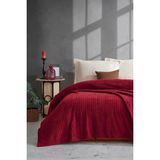 Seraser Home Tekstil Comfy | Çizgili Wellsoft Tek Kişilik Battaniye - Kırmızı - 160 x 190 cm