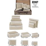 Seraser Home Tekstil Travel | Valiz Düzenleyici Set 6 Parça | Bavul Içi Organizer Bej - 6 Adet - 36x27