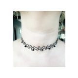 Serashine Siyah Kristal Taşlı Choker Tattoo Tasma Kolye