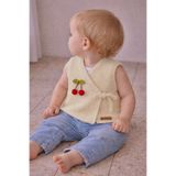 seraskids El Örgüsü Kruvaze Model Krem Rengi Kız Bebek Yelek