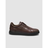 Seratas Kahverengi Siyah Hakiki Deri Slip-On Sneaker Ayakkabı